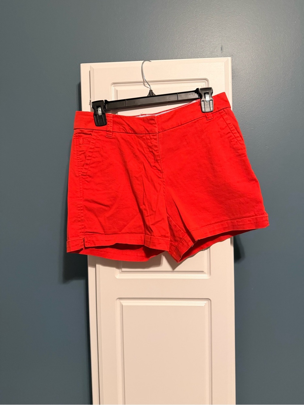 crown & ivy Bright Red Casual Cotton Shorts- 5” inseam